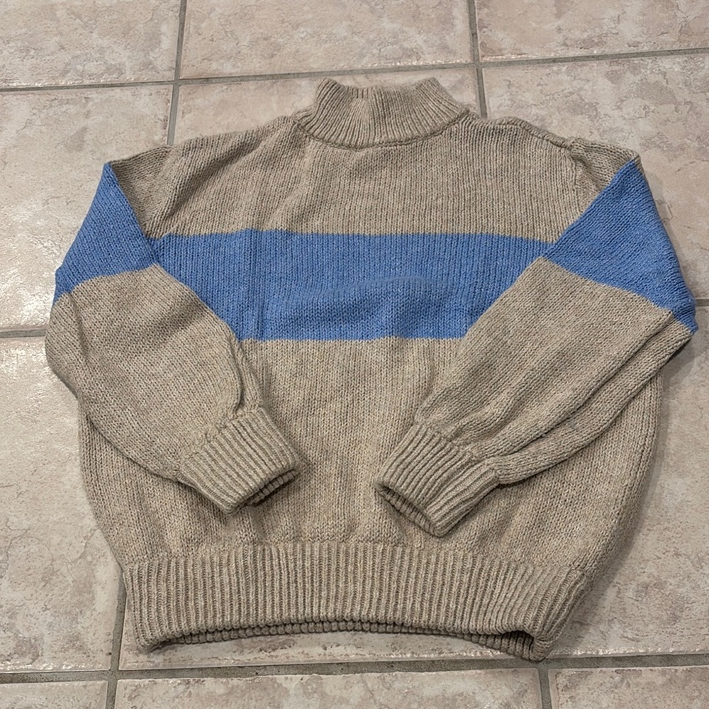 Aerie Beige and Blue Sweater